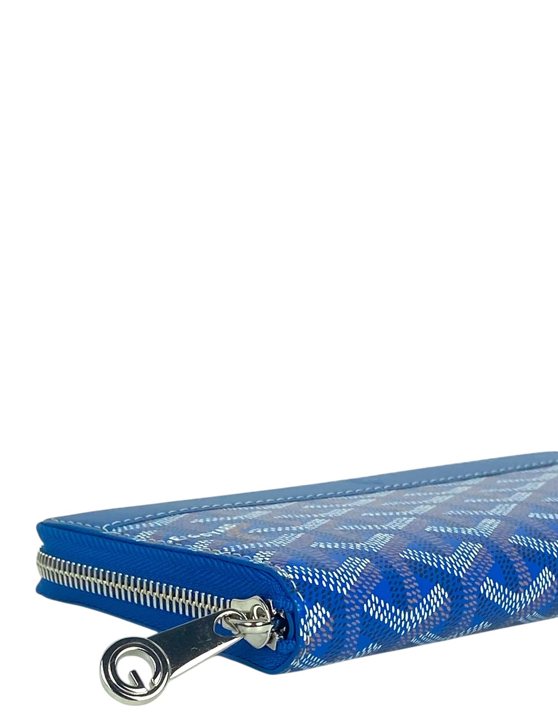 Women's Goyardine Blue Goyardine Matignon Zip Around GM Wallet