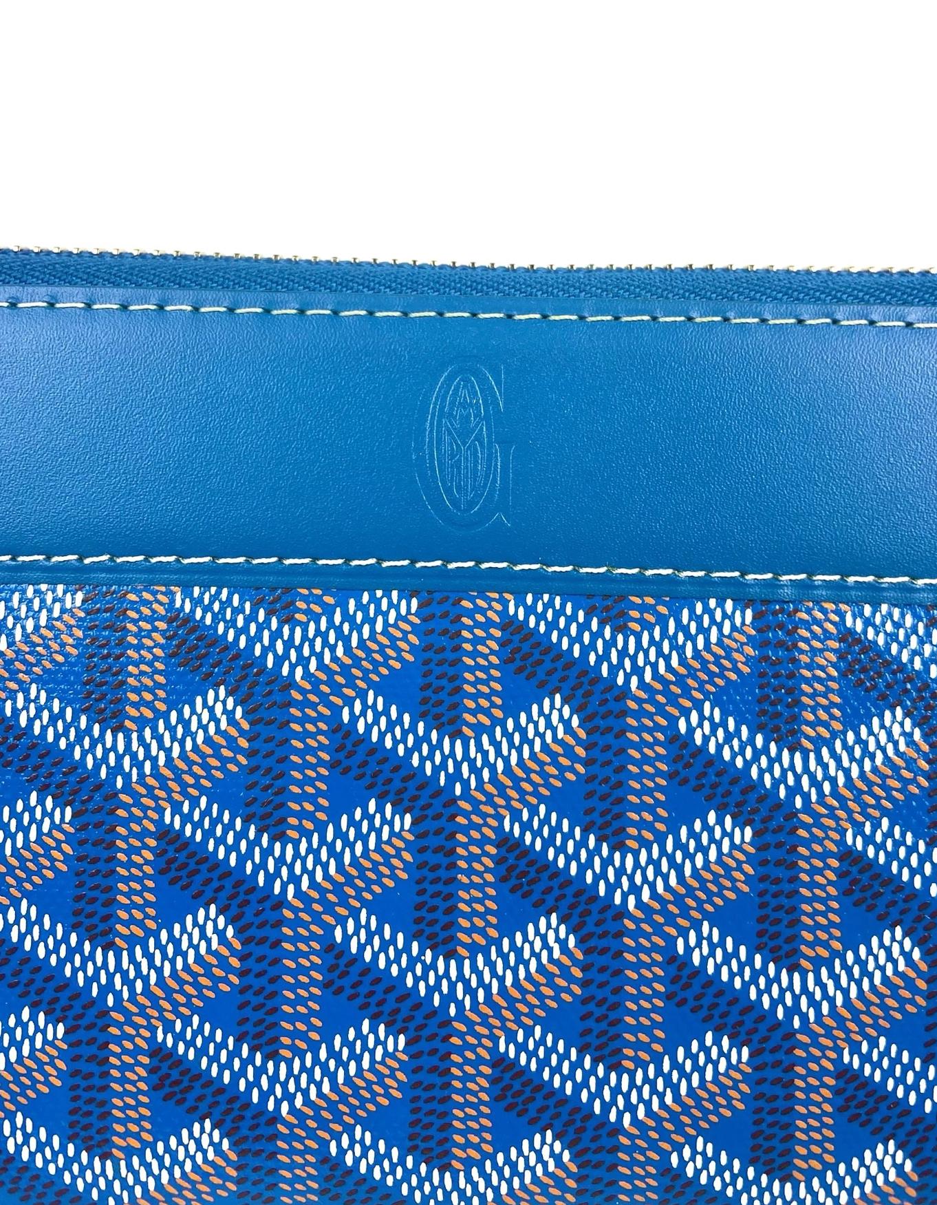 Goyardine Blue Goyardine Matignon Zip Around GM Wallet 3