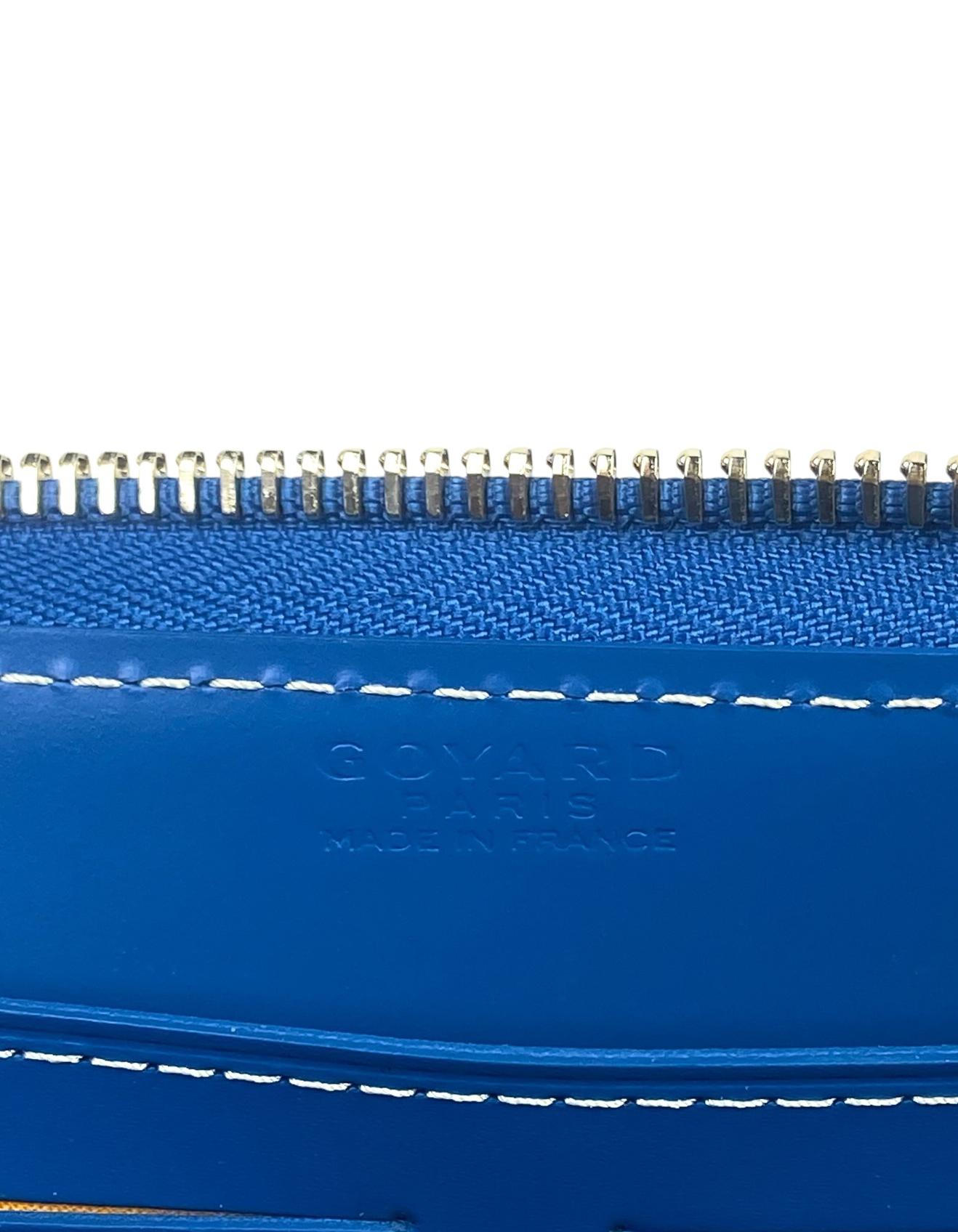 Goyardine Blue Goyardine Matignon Zip Around GM Wallet 5