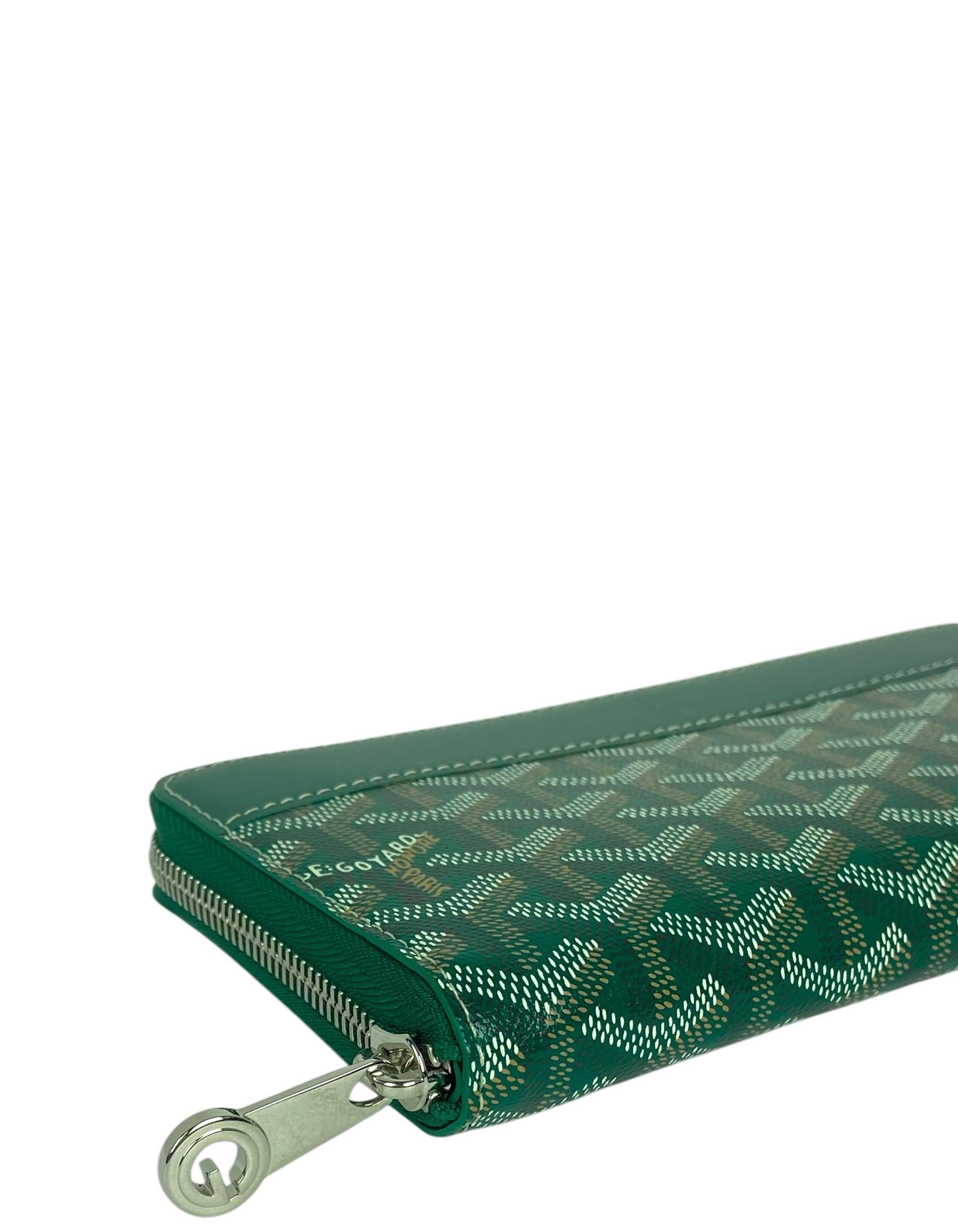 Goyardine Green Goyardine Matignon Zip Around GM Wallet 1