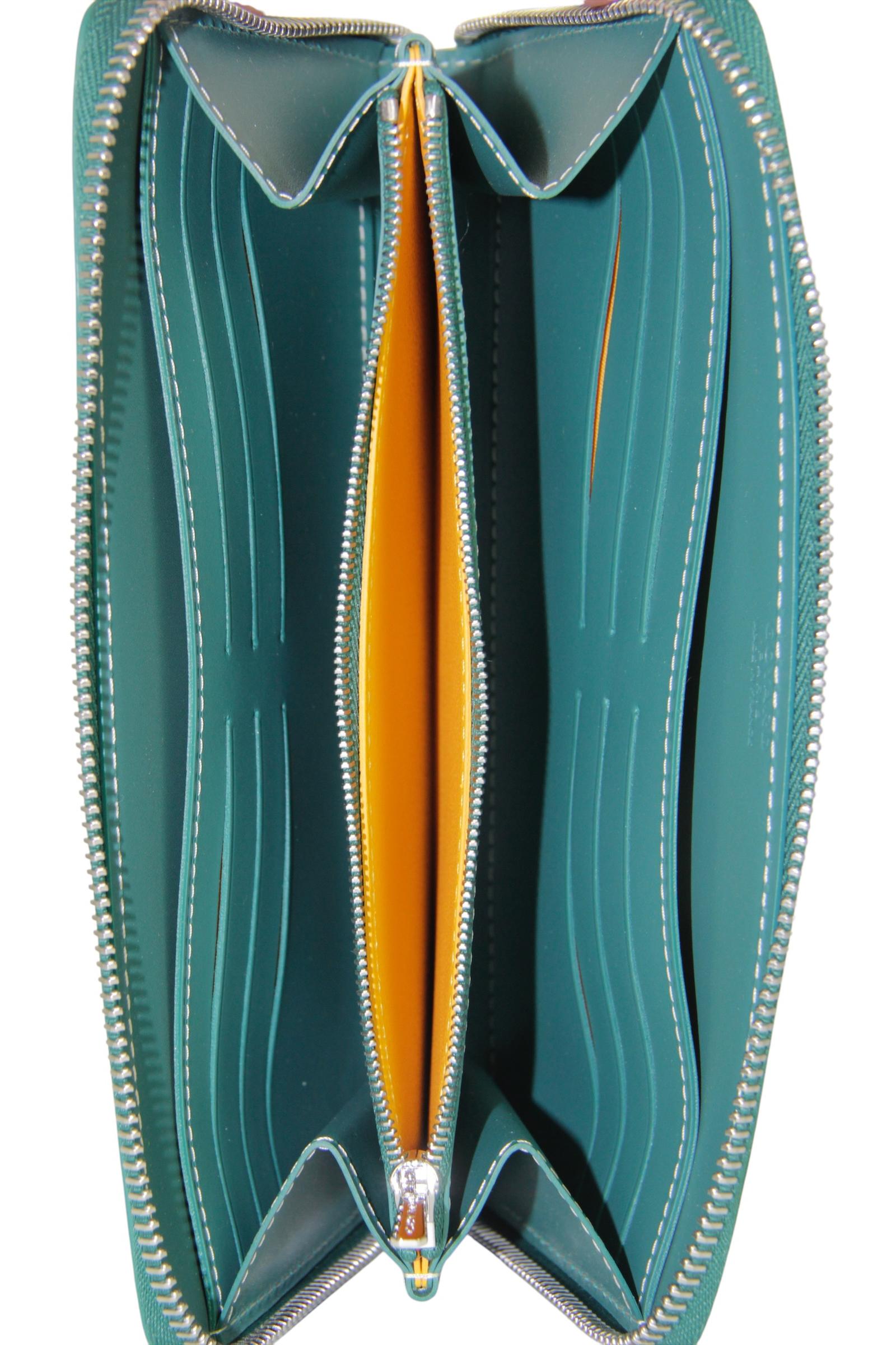 Goyardine Green Goyardine Matignon Zip Around GM Wallet 2