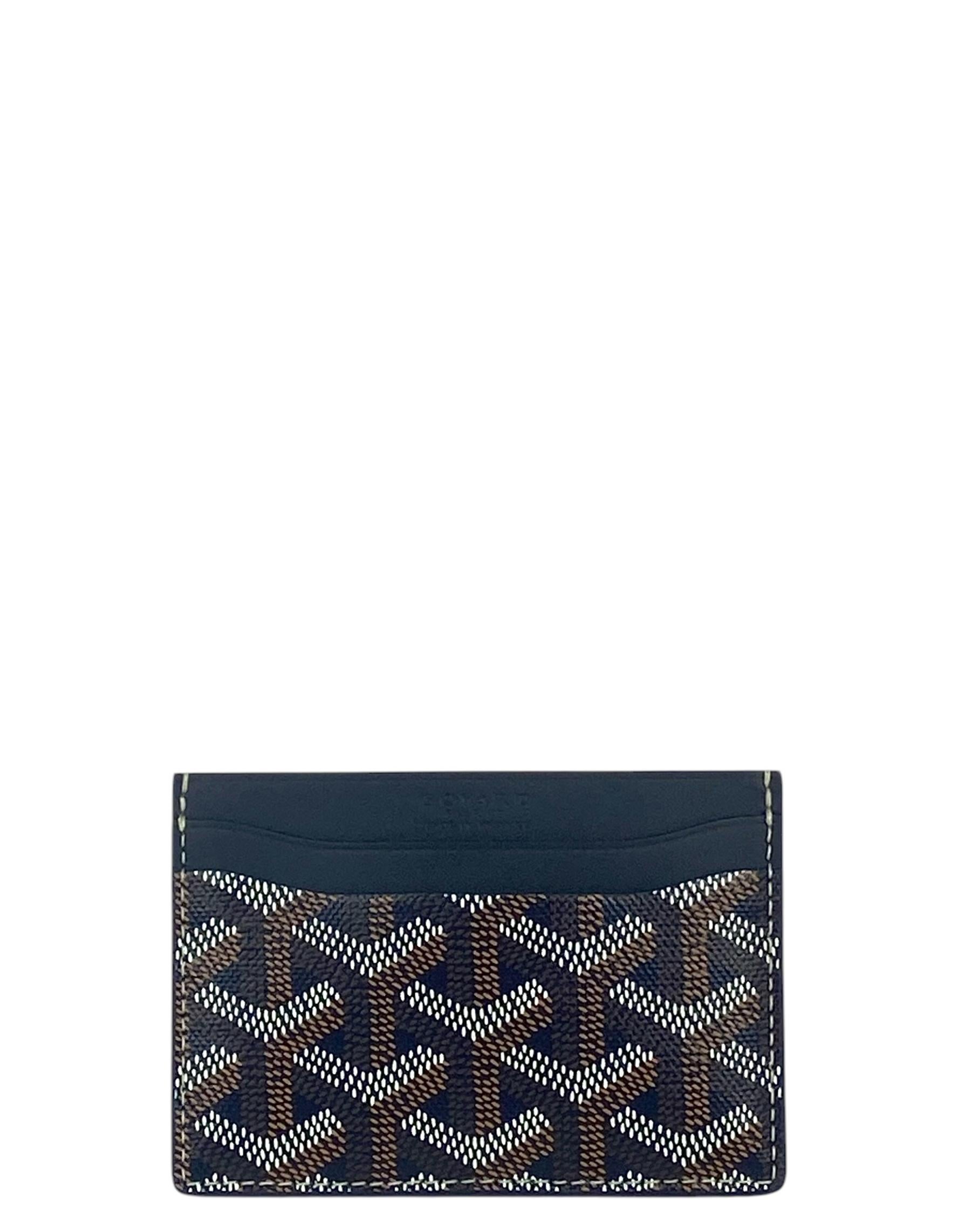 Black Goyardine Navy Goyardine Canvas Saint Sulpice Card Holder