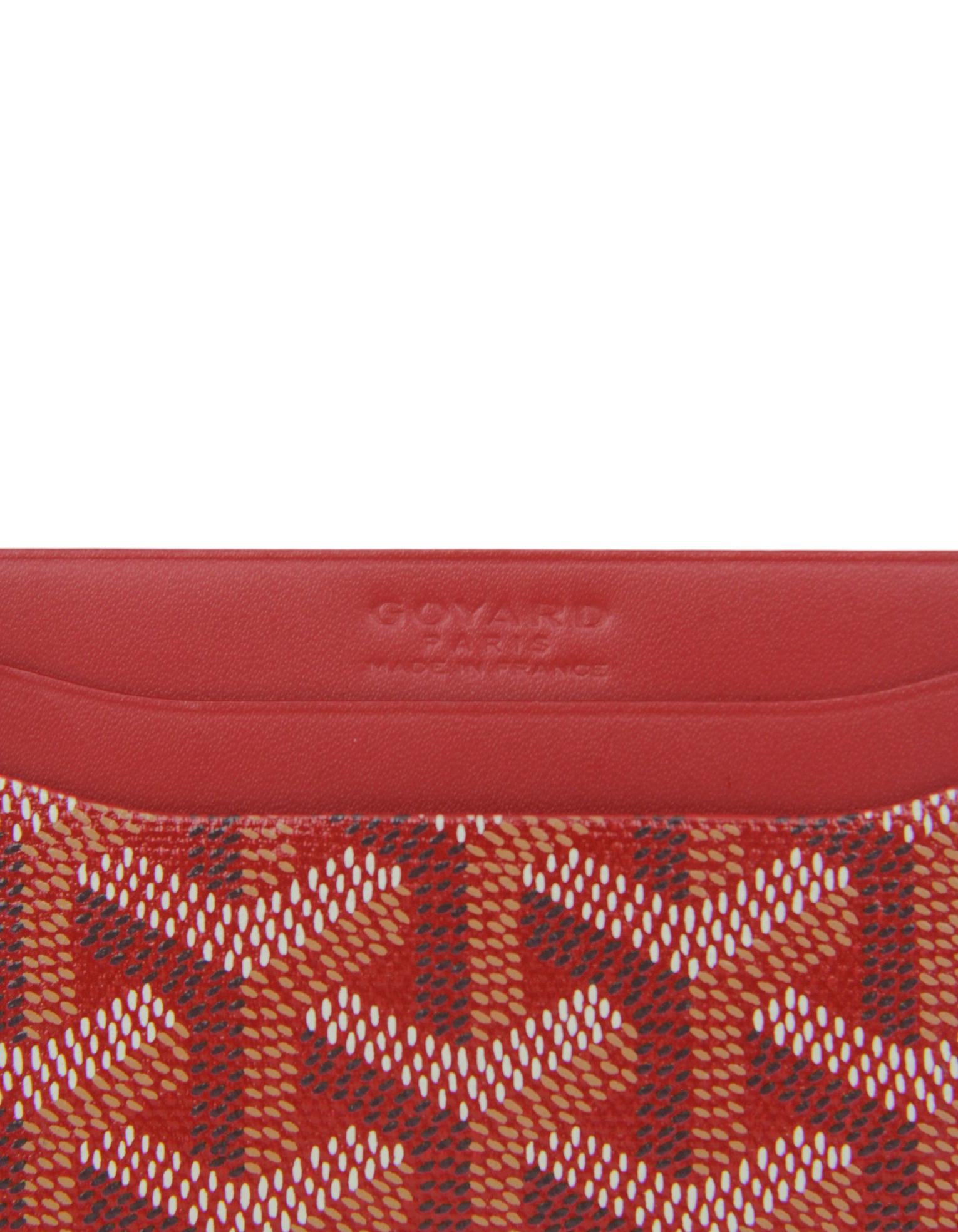 Goyardine Red Goyardine Canvas Saint Sulpice Card Holder For Sale 3