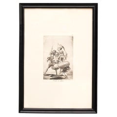 Vintage Goya's Etching Unos á Otros 1797-1799 for Prado Museum in Madrid
