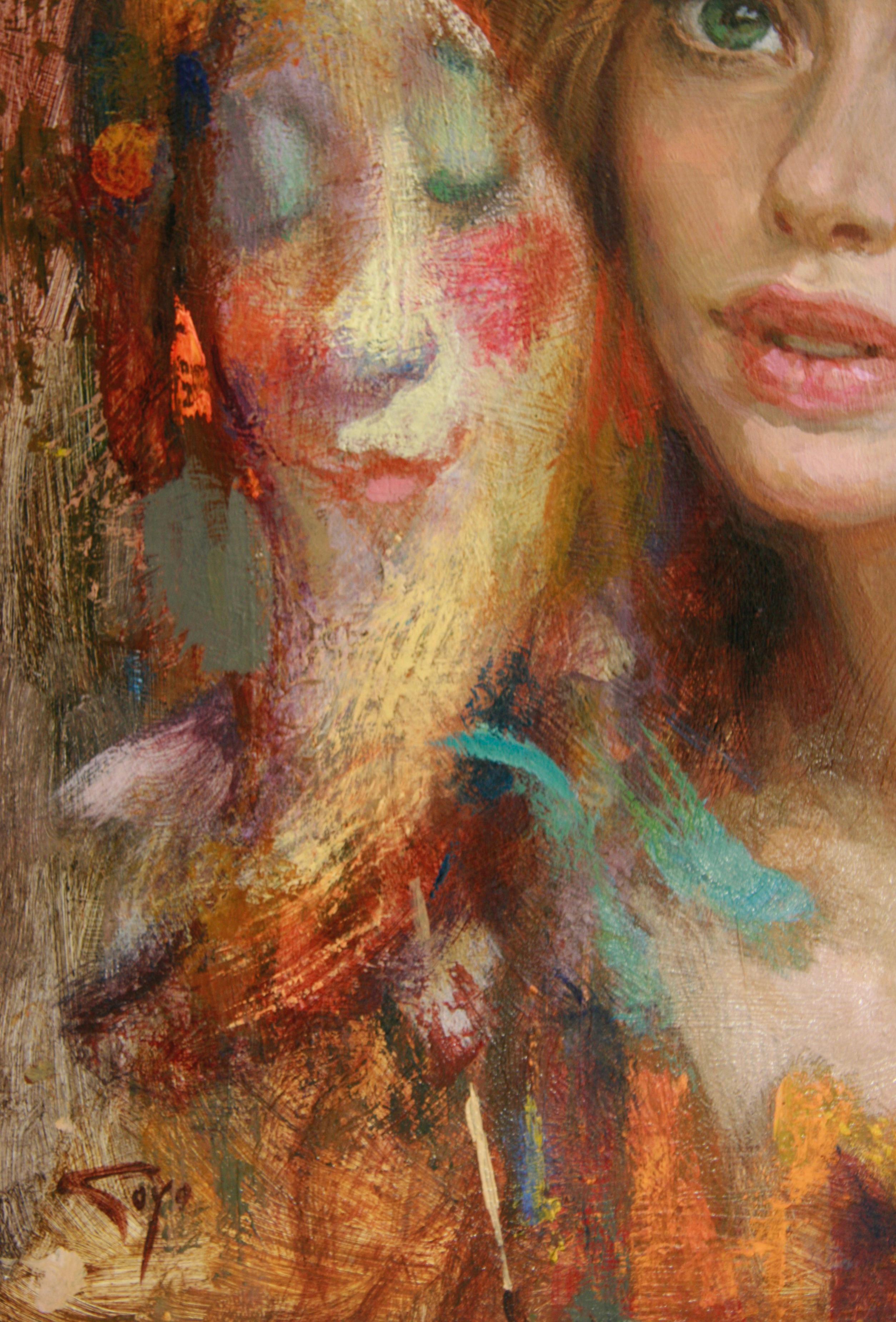LUNA DE CARNAVAL GOYO DOMINQUEZ SPANICH ARTISTA COMMEMORATIVO - Portrait Painting Marrone di Goyo Dominguez
