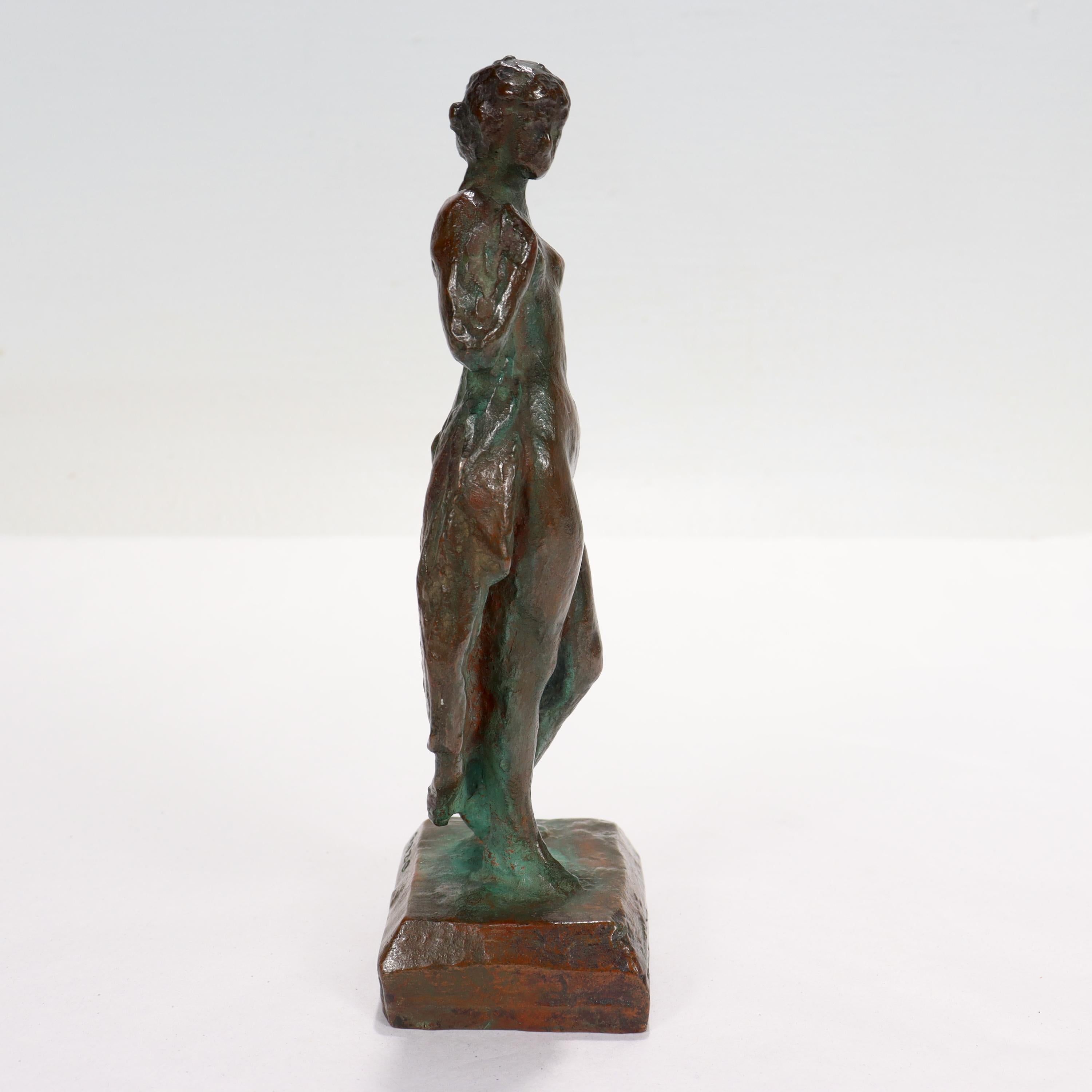 Milieu du XXe siècle Sculpture en bronze de Gozo Kawamura de « Summer », une femme nue en vente