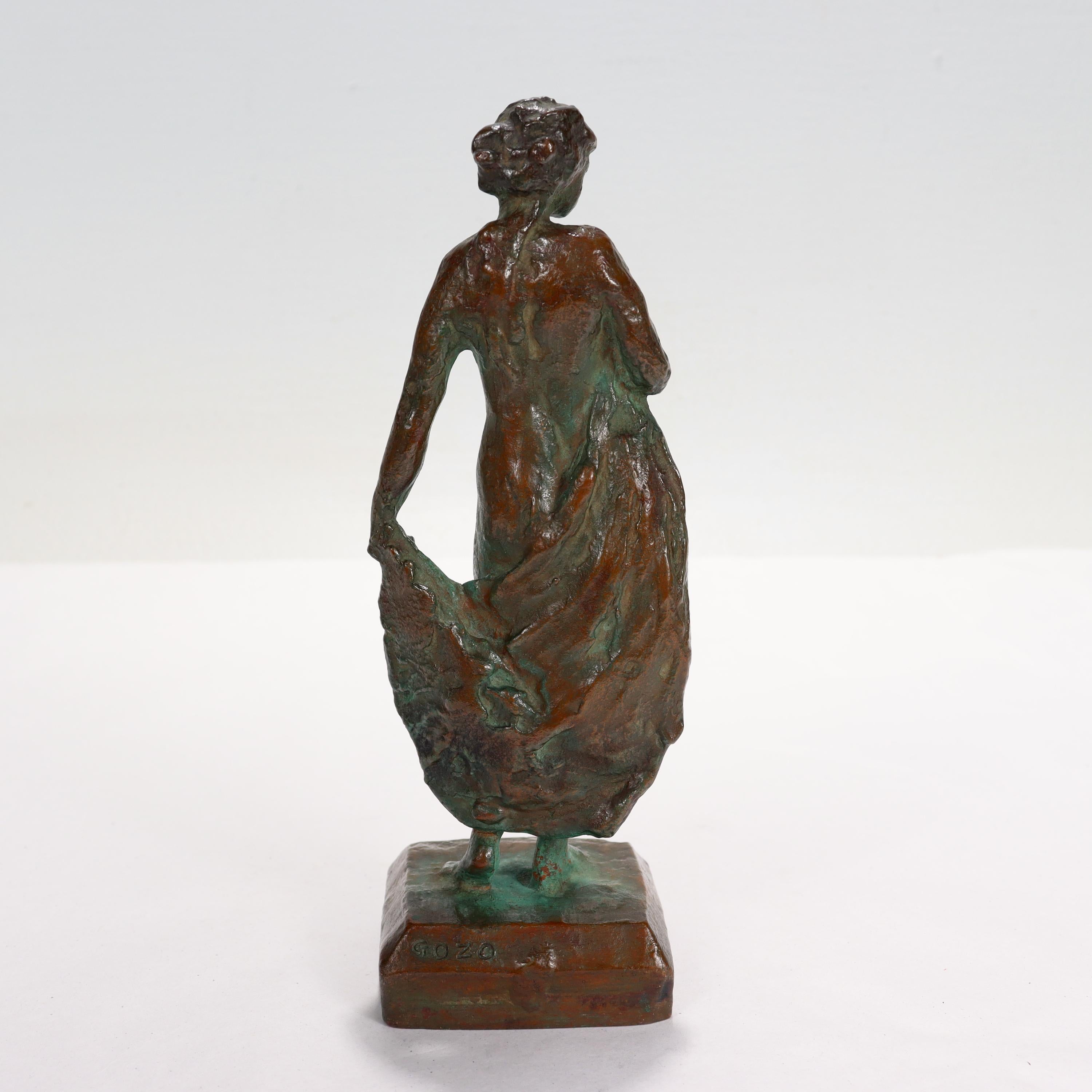 Bronze Sculpture en bronze de Gozo Kawamura de « Summer », une femme nue en vente