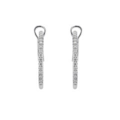 GP .30 Carat Diamond White Gold Hoop Earrings