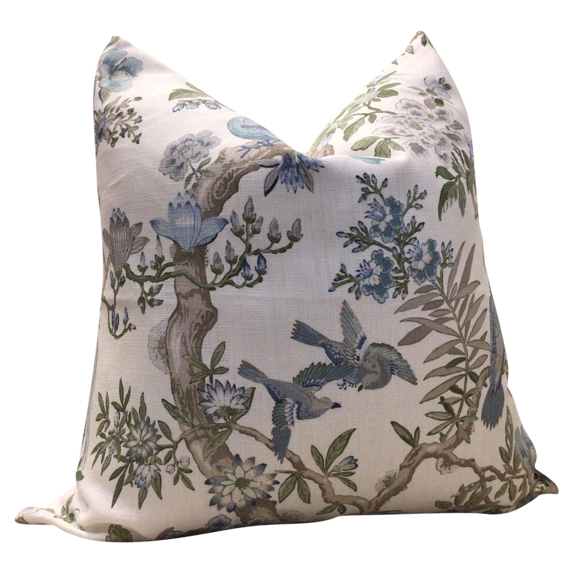 Gp and J Baker “ Eltham” in Blue and White Pillows- a Pair For Sale