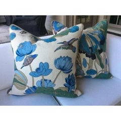 GP and J Baker “Nympheus” Aqua 22" Pillow