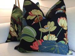 GP & J Baker “Nympheus” in Teal/Green 22" Down-Filled Pillows - a Pair