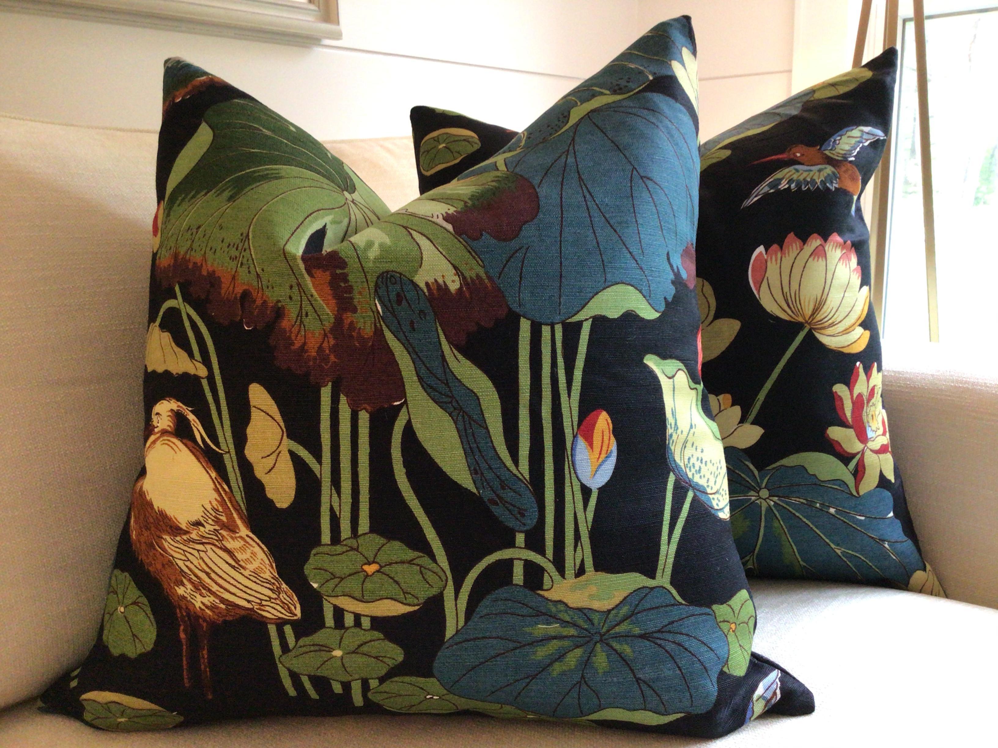 Textile Gp and J Baker “Nympheus” Down-Filled Pillows - a Pair For Sale