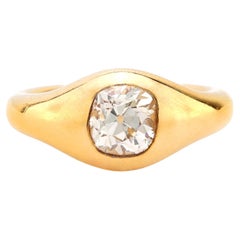 G.Petochi Italien 2 Karat Diamant aus alter Mine 18k Gelbgold Lünette Band