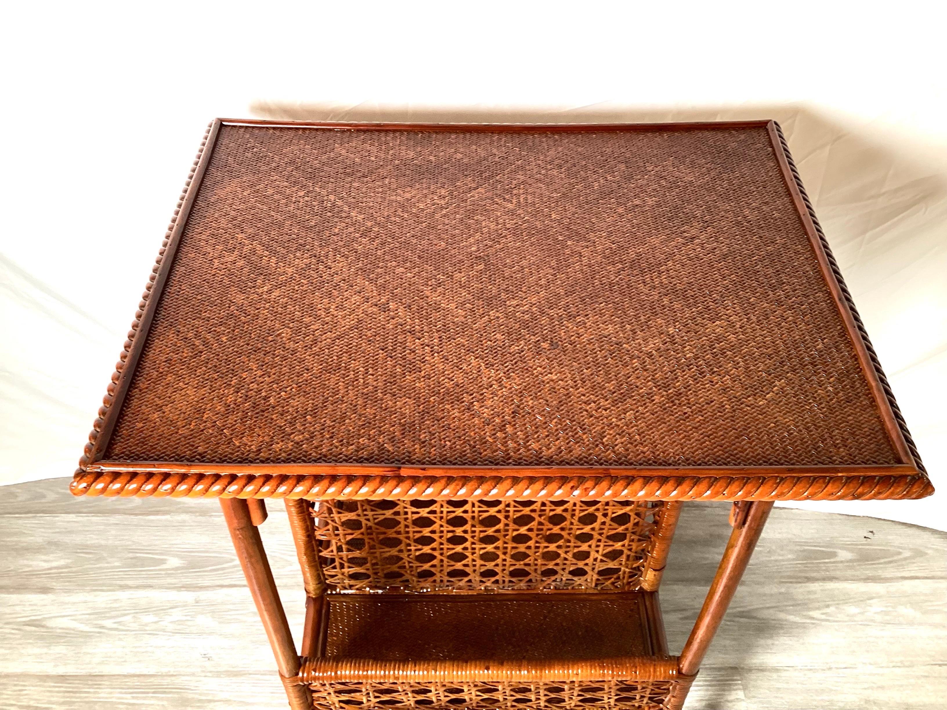American Early 20th Century Bamboo Table For Sale