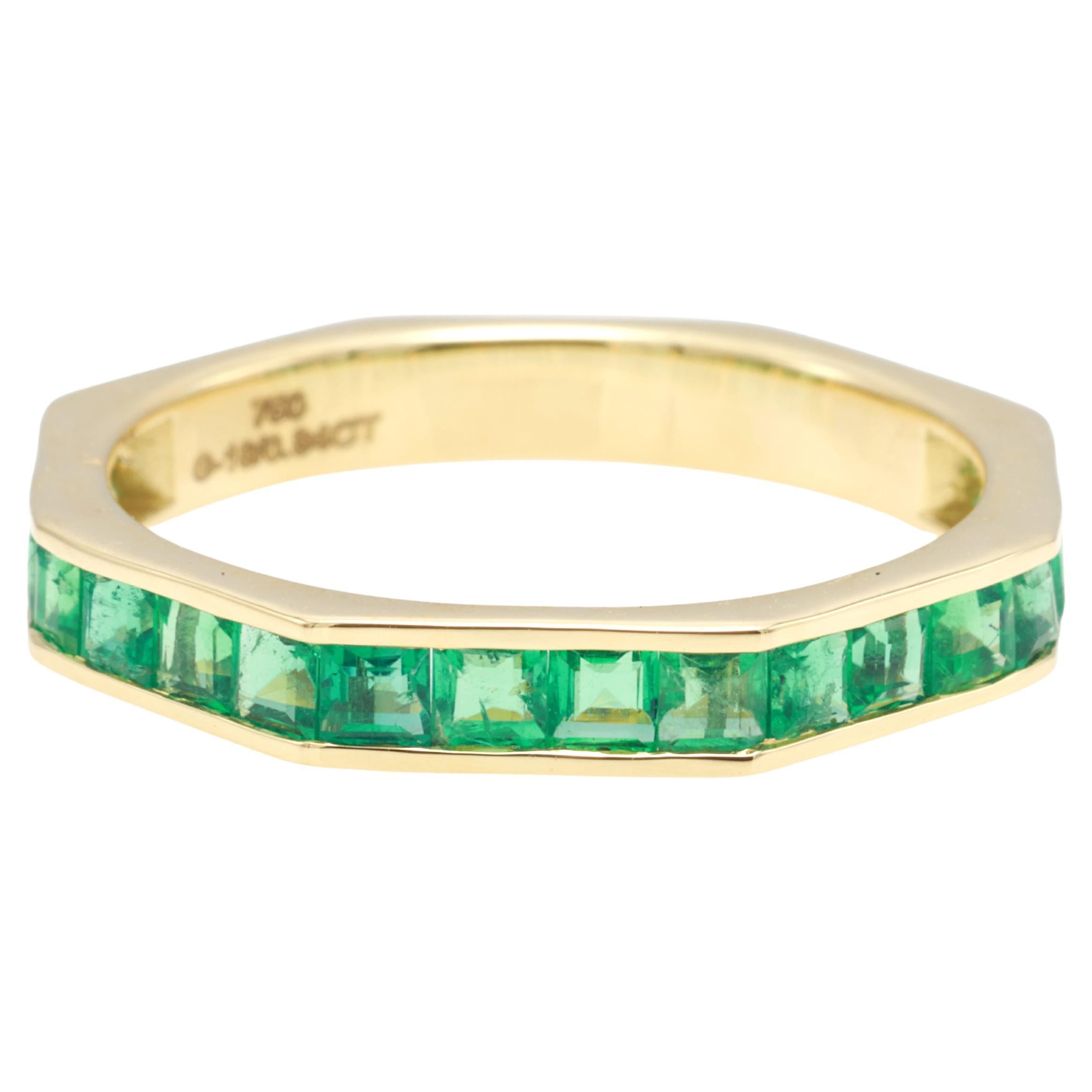 GRA-zertifizierter 0,85 Karat natürlicher Vivid Green Sapphire Emerald Diamond Ring