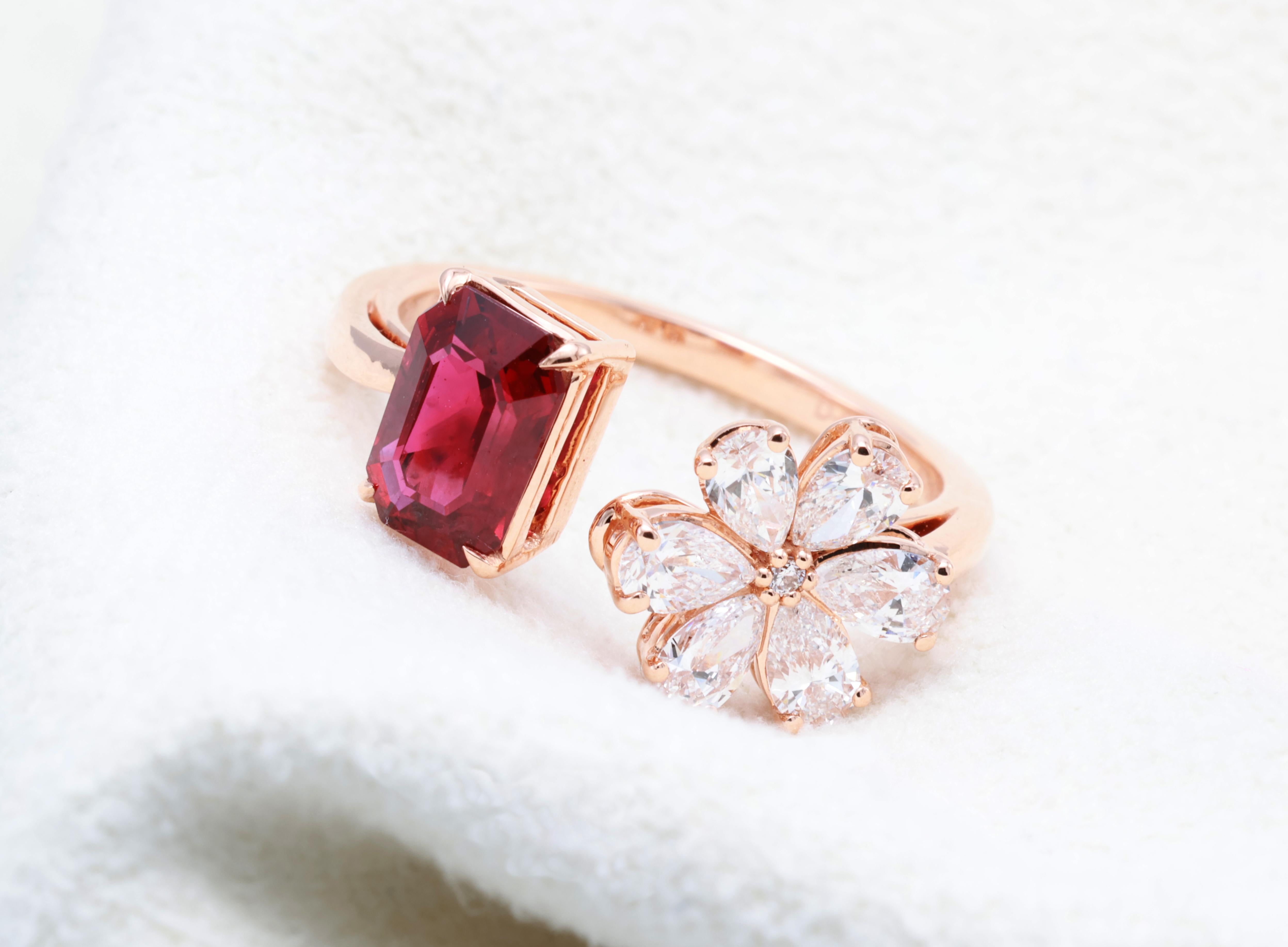 Anello con diamante rosso Vivid Diamonds certificato GRA da 1,16 carati naturali in vendita 5