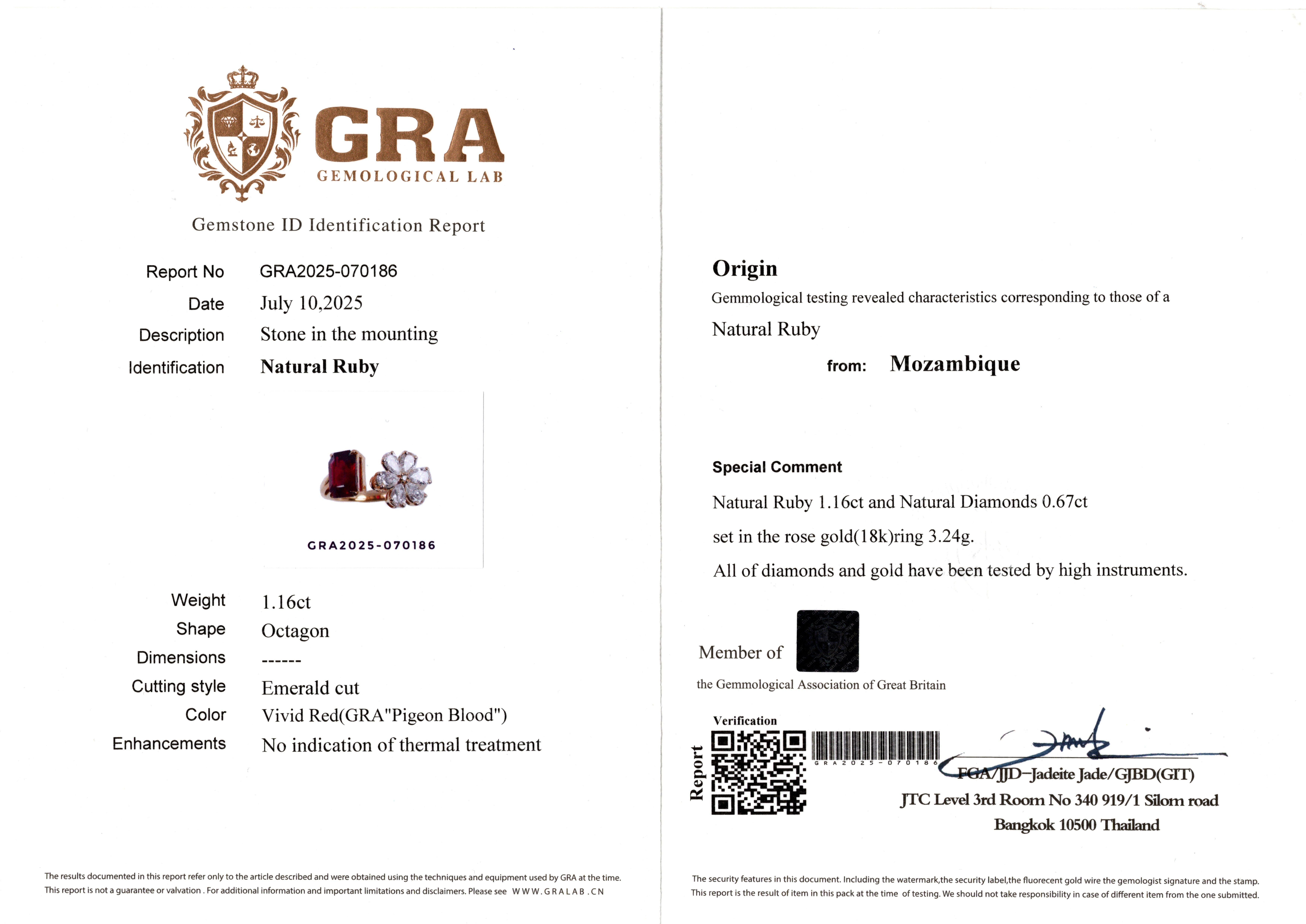 Anello con diamante rosso Vivid Diamonds certificato GRA da 1,16 carati naturali in vendita 6