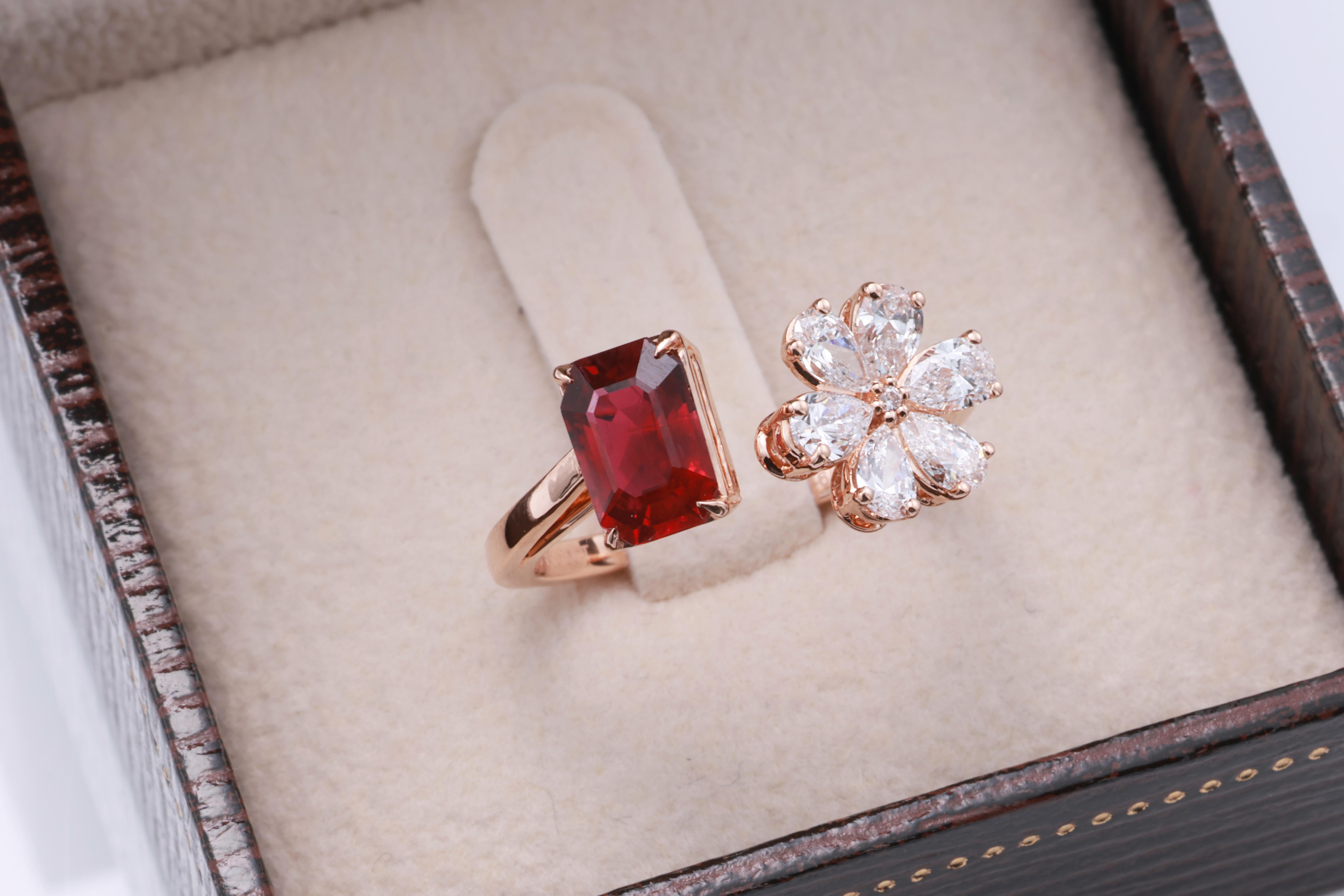 Anello con diamante rosso Vivid Diamonds certificato GRA da 1,16 carati naturali In condizioni Nuovo in vendita a บ��างรัก, TH