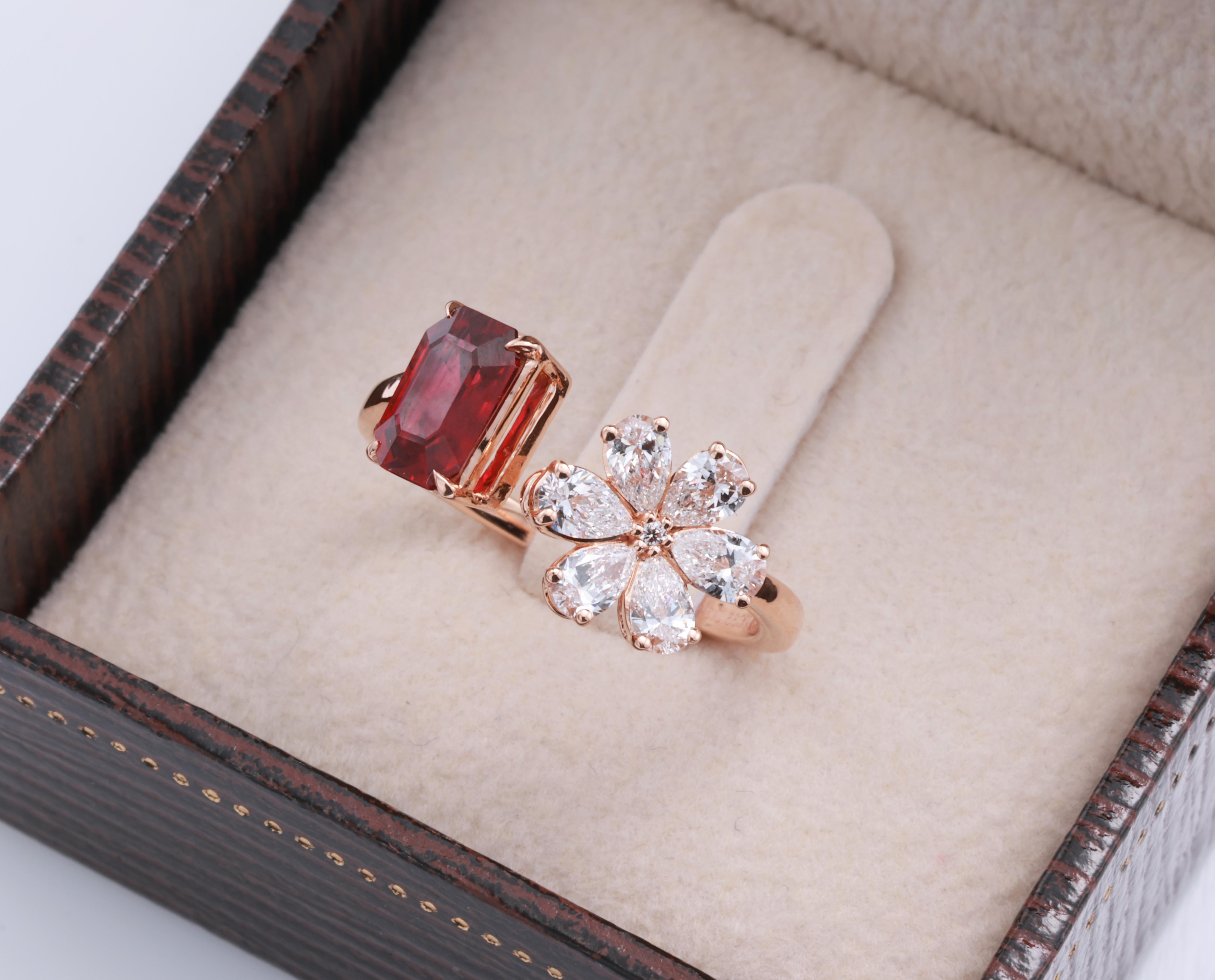 da uomo o donna Anello con diamante rosso Vivid Diamonds certificato GRA da 1,16 carati naturali in vendita