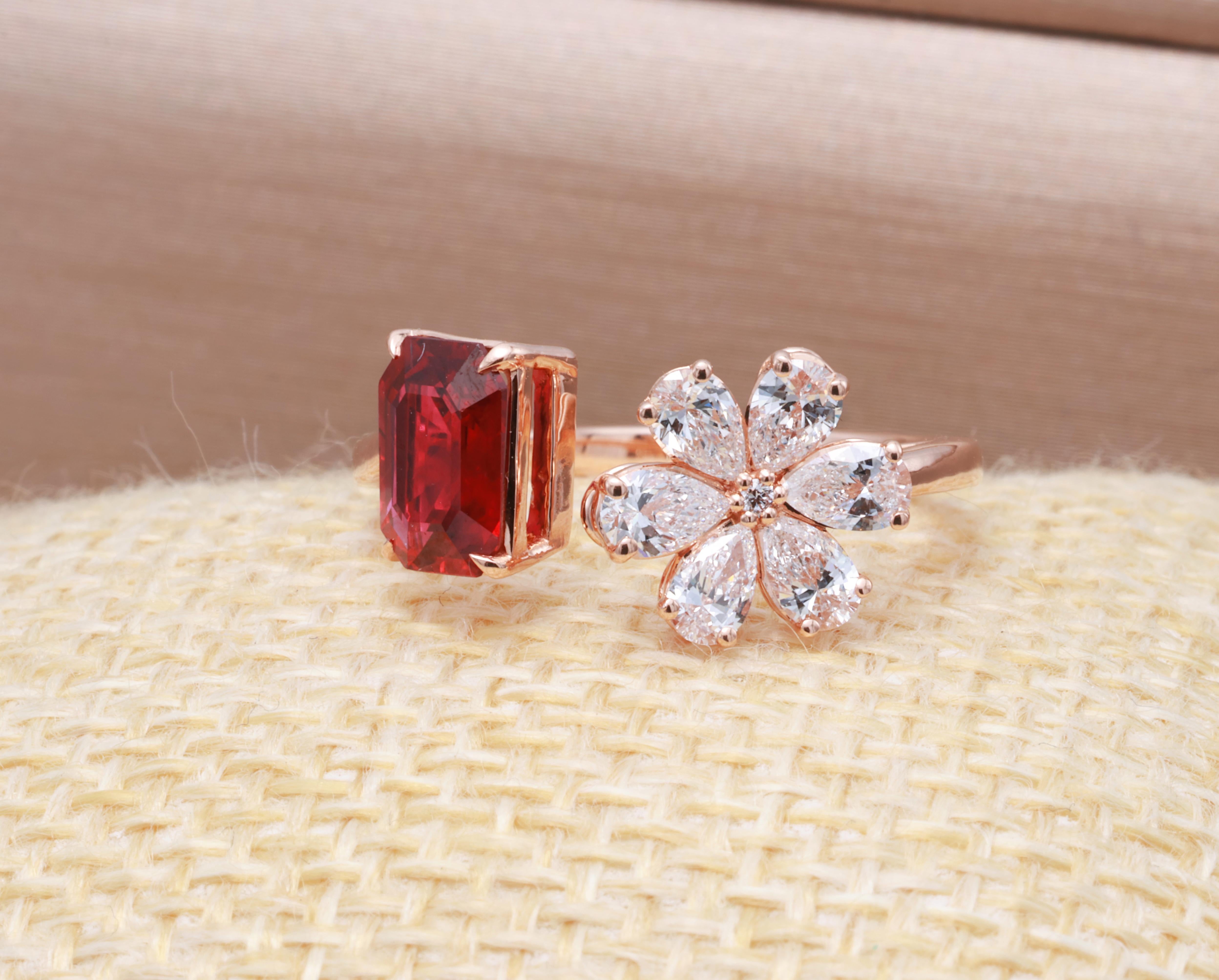 Anello con diamante rosso Vivid Diamonds certificato GRA da 1,16 carati naturali in vendita 1