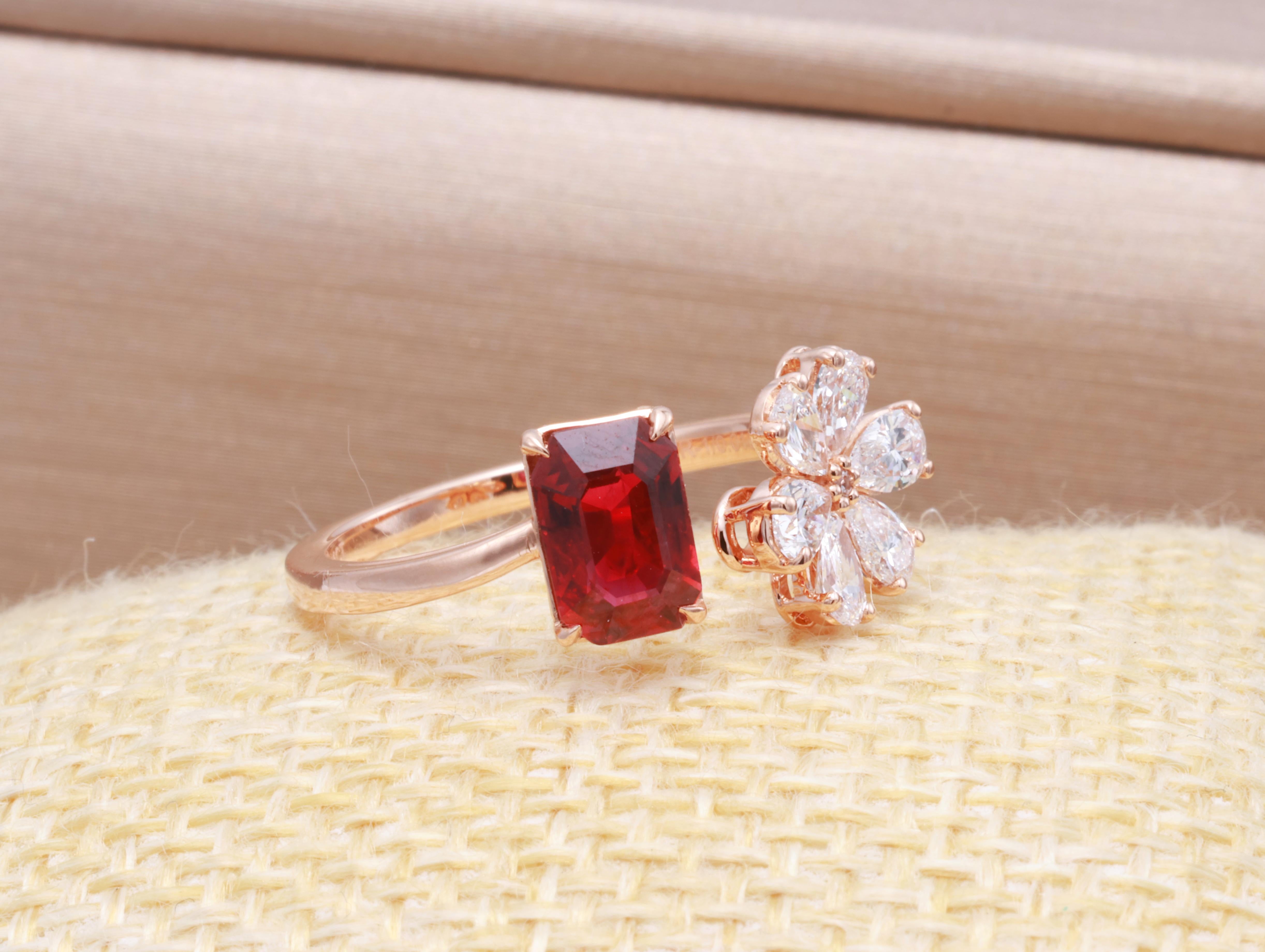 Anello con diamante rosso Vivid Diamonds certificato GRA da 1,16 carati naturali in vendita 2