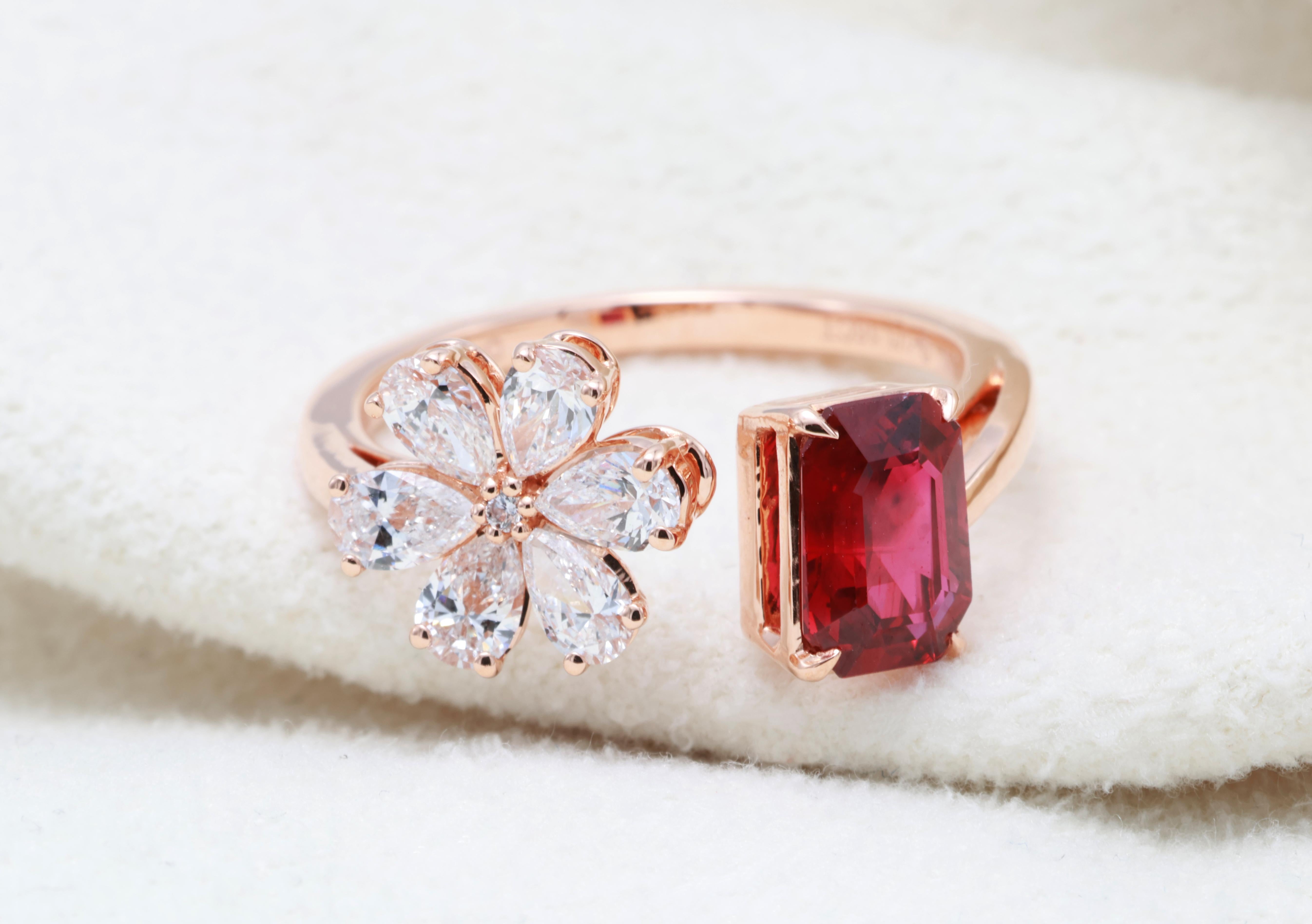 Anello con diamante rosso Vivid Diamonds certificato GRA da 1,16 carati naturali in vendita 4