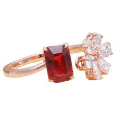 GRA Certified 1.16 Carat Natural Vivid Red Ruby Diamond Ring