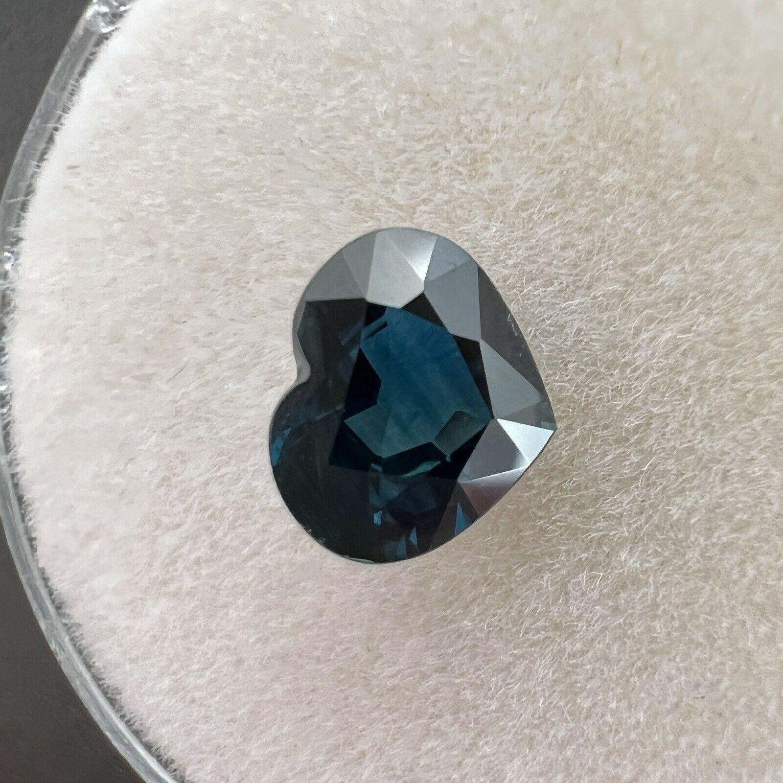 GRA Certified 1.17ct Blue Sapphire Untreated Heart Cut Loose Rare Gem In New Condition For Sale In Birmingham, GB