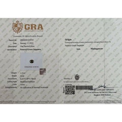 GRA Certified 1.21ct Vivid Green Sapphire Untreated Oval Cut Rare Gem