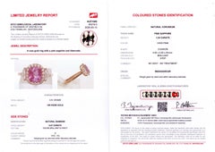 GRA-zertifizierter 1,34 Karat natürlicher Pink Saphir Cushion Diamantring