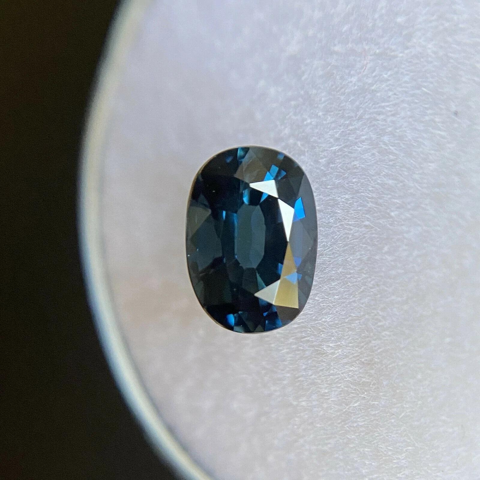 GRA Certified 1.43ct Fine Blue Sapphire Oval Cut Rare Loose Gem In New Condition For Sale In Birmingham, GB