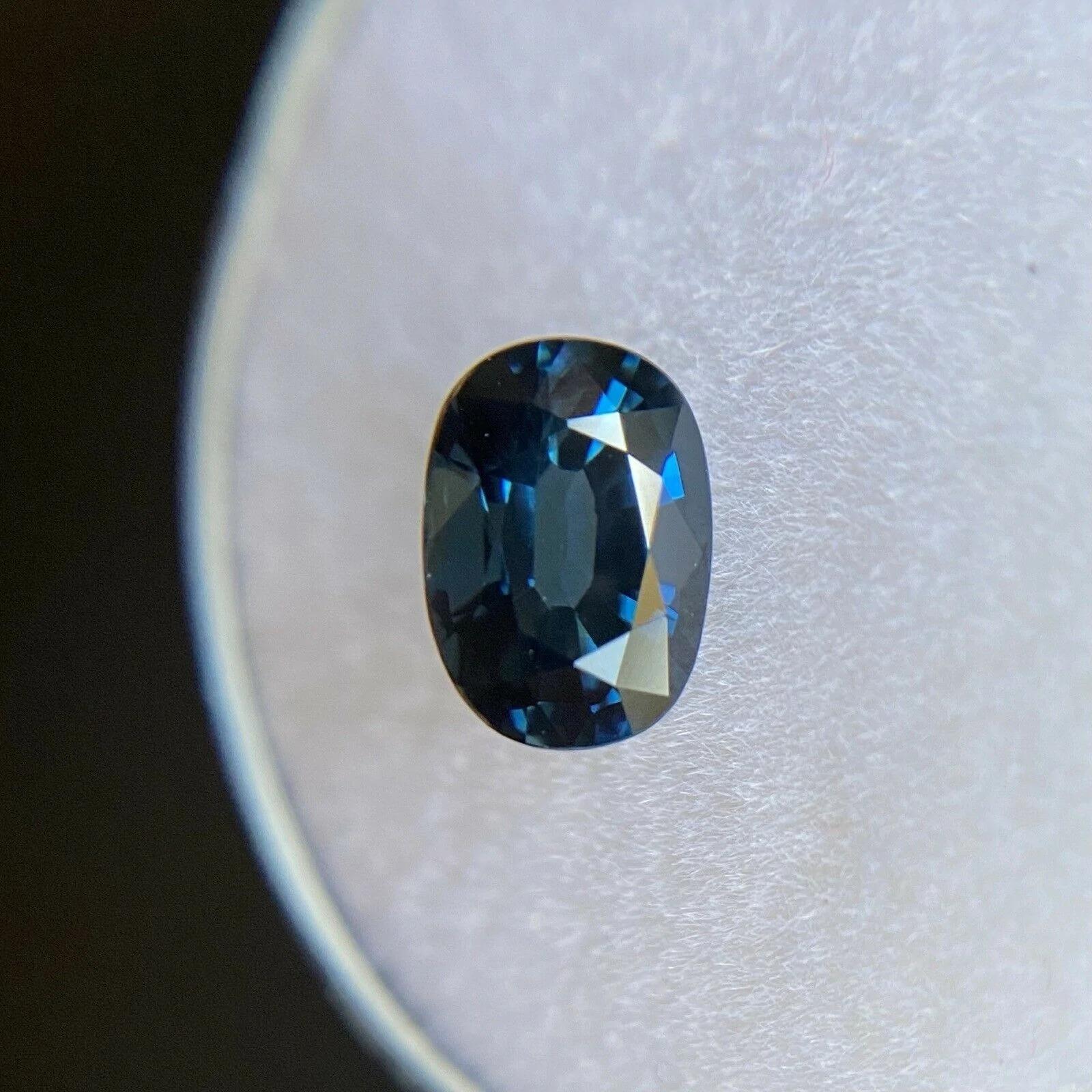 Women's or Men's GRA Certified 1.43ct Fine Blue Sapphire Oval Cut Rare Loose Gem For Sale