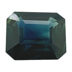 GRA Certified 1.98ct Deep Blue Sapphire Emerald Octagonal Cut Rare Loose Gem