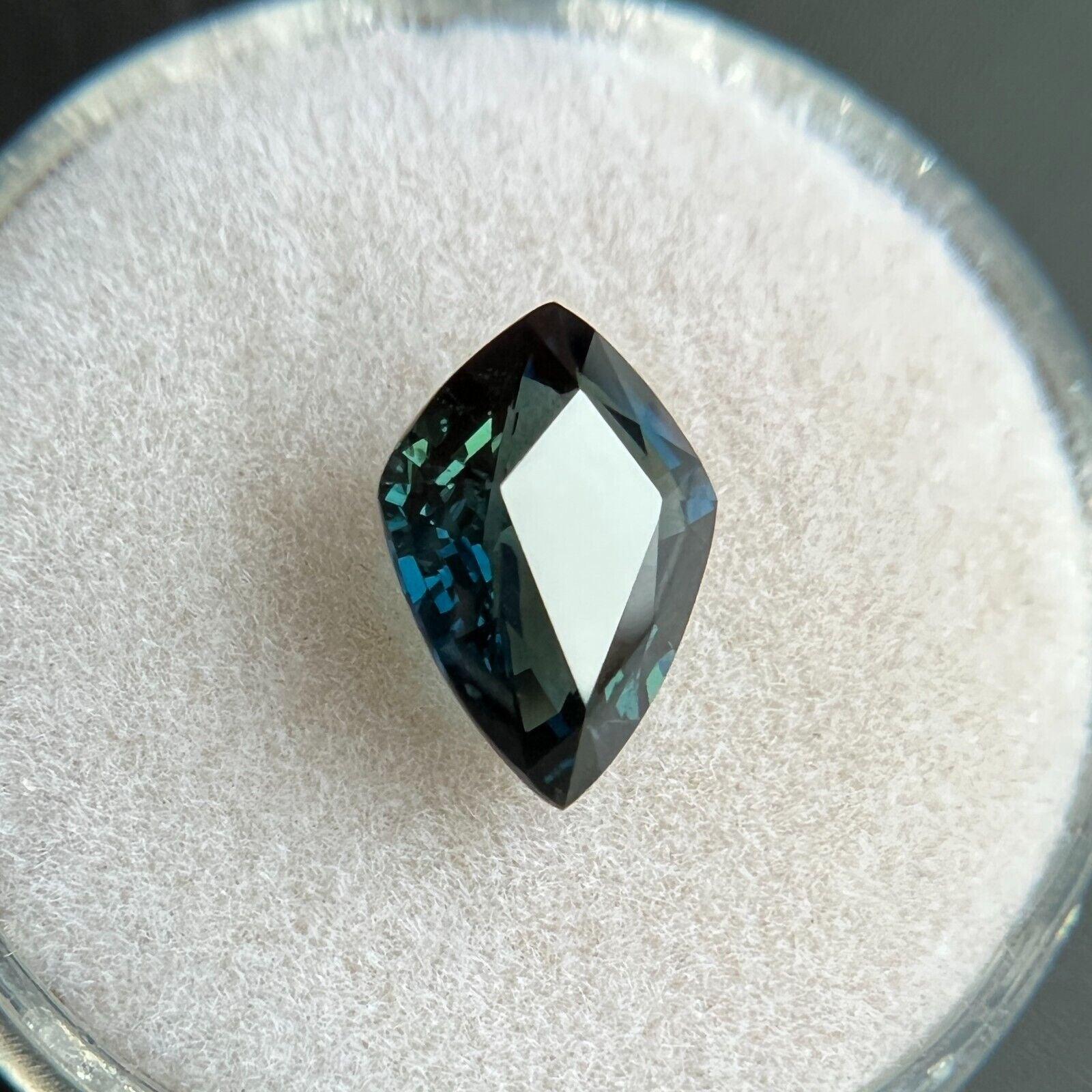 GRA-zertifizierter 2,77 Karat grün-blauer Teal-Saphir im Fancy-Kitsch-Schliff, seltener Edelstein 1