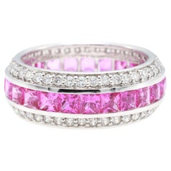 Anello con diamante certificato GRA da 3,10 carati di zaffiro rosa naturale Vivid Diamonds