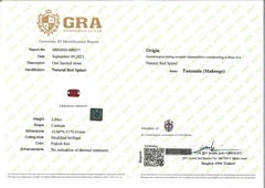 GRA Certified Pinkish Red Spinel and Diamond Ring