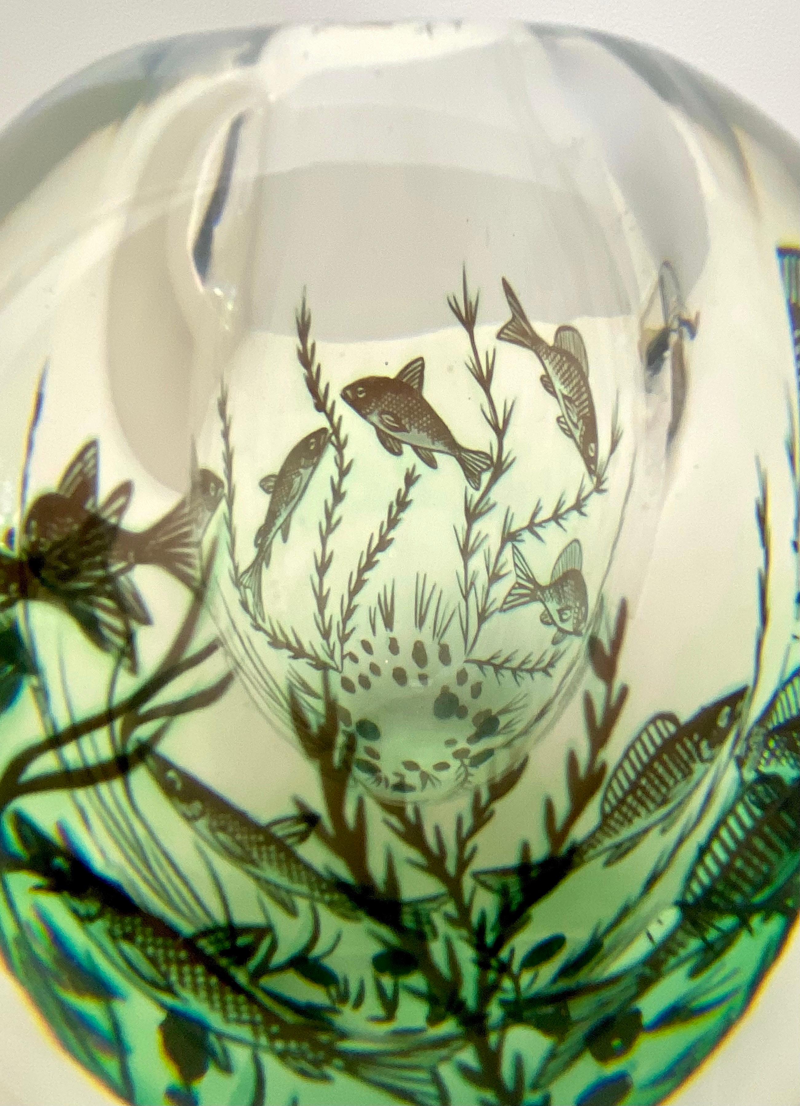 glass fish vase