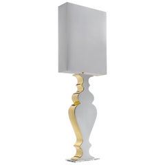 GRACE 80, Ceramic Lamp Handcrafted in 24-Karat Gold and White by Gabriella B.