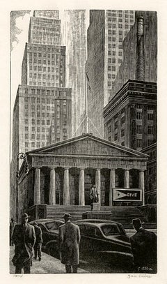 'Sub-Treasury Building, N. Y.' — 1940s Wall Street, New York City