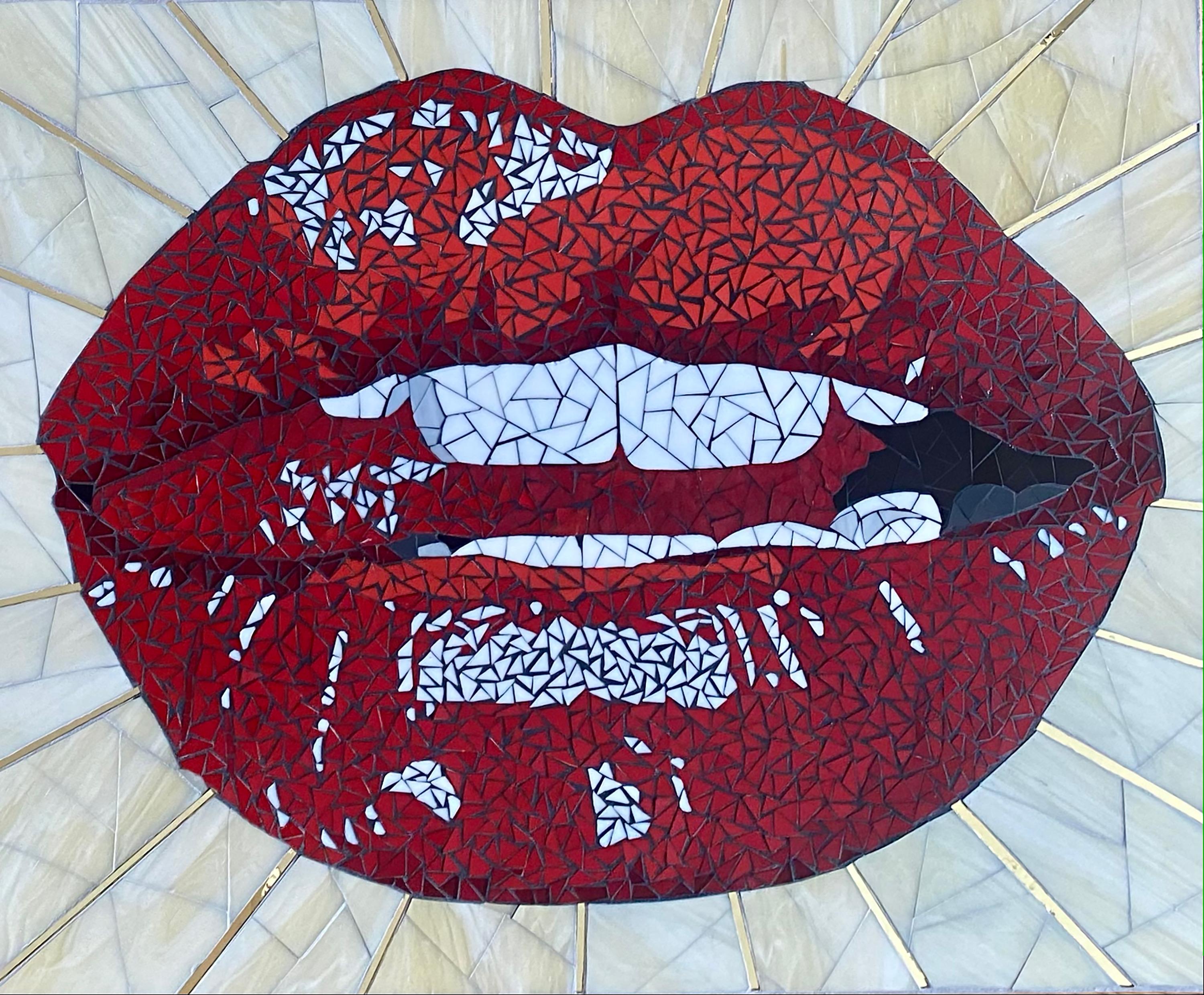 Hunger - Glass and Cement on Board - Mixed Media Art by Grace Baley