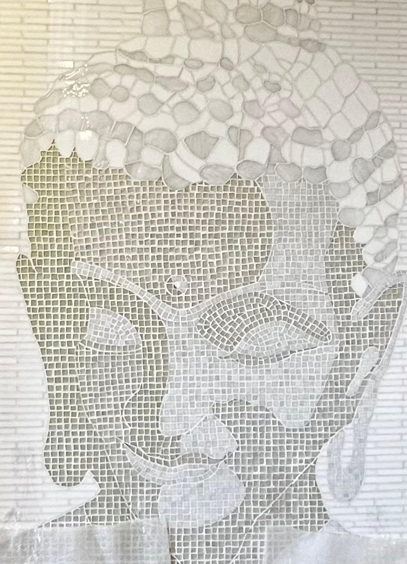 White Buddha - Stained Glass - Mixed Media Art by Grace Baley