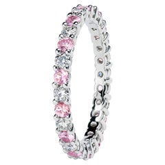 "Grace" Band Set with Diamonds and Pink Sapphires by Leon Megé
