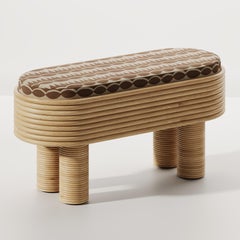 Grace Bench in Rattan and HR Foam by POPUS EDITIONS