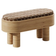 Grace Bench in Rattan and HR Foam by POPUS EDITIONS