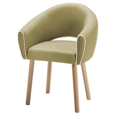 Sedia Grace Hue Tessuto Verde Peridot, Piedi Wood Naturale