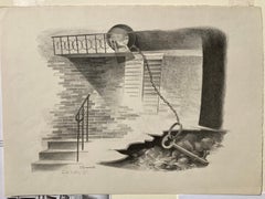 LOST ENTRY - >Actual WPA / FAP Lithograph with the WPA / FAP label & a stamp<<