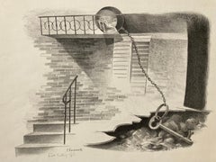 LOST ENTRY - >Actual WPA / FAP Lithograph with the WPA / FAP label & a stamp<<