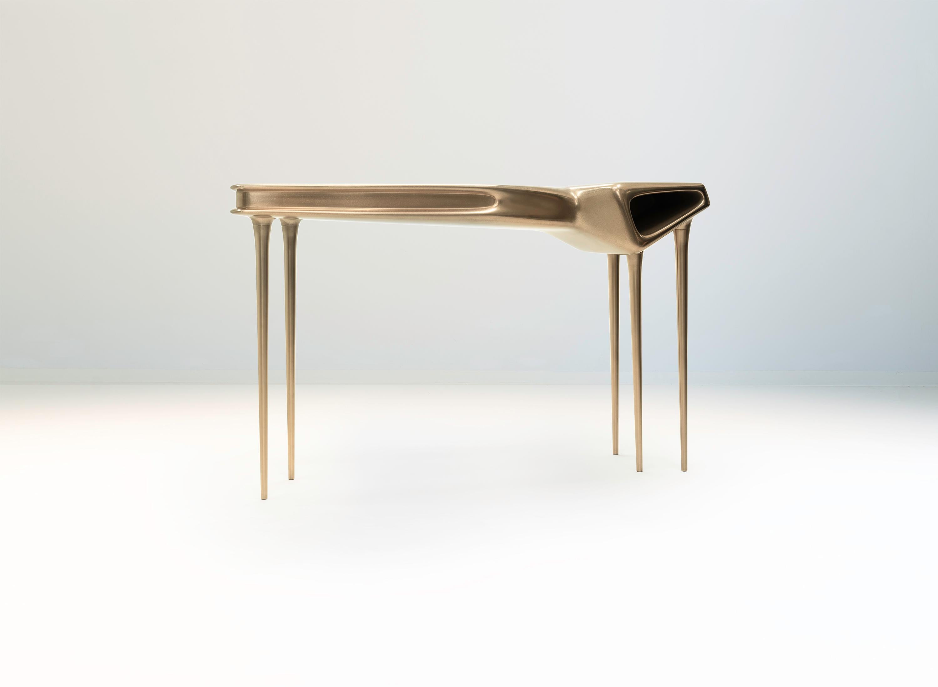 European GRACE Console, 21st Century Unique Contemporary Sculpted Bronze Console For Sale