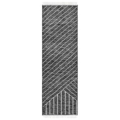 Grace, Contemporary Flat-Weave Handwoven Runner Rug, Black Grace, Contemporary Flat-Weave Handwoven Runner Rug, Black