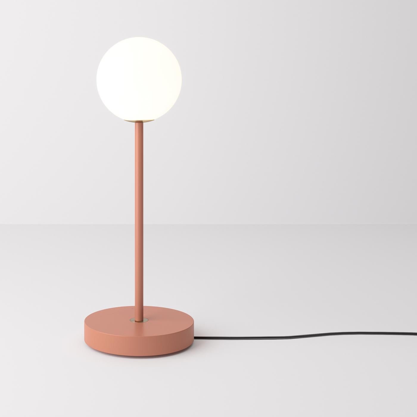 white and copper table lamp